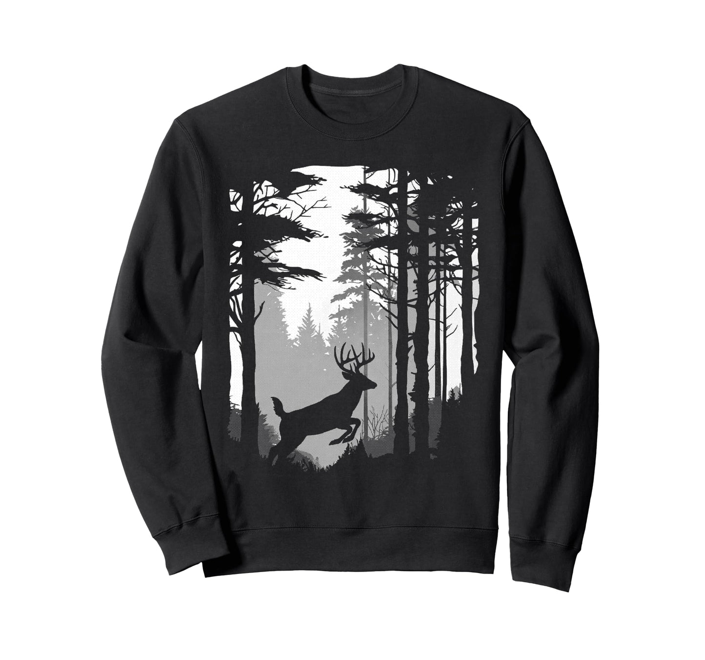 Whitetail Buck Running Through Sweatshirt - Novelty Apparel for Adults - T-Shirt, Sweatshirt, Hoodie