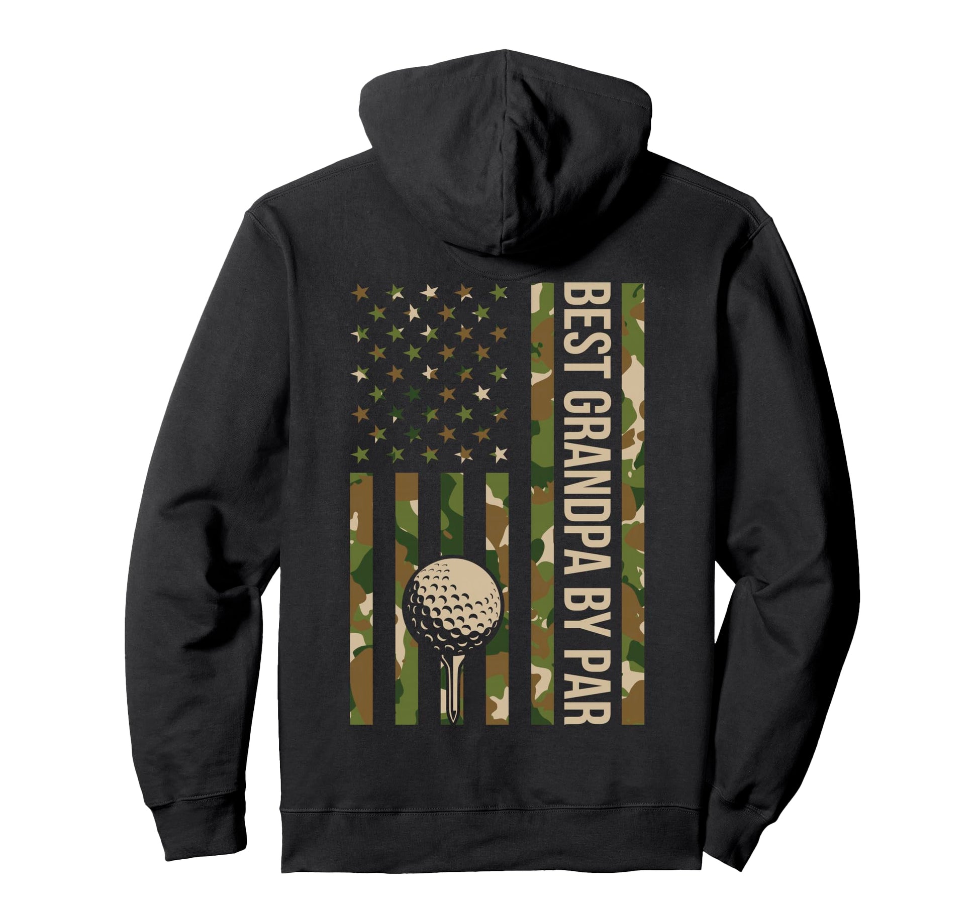 Golfer Best Grandpa Par Camo Flag Hoodie - Custom Art Print for Adults - T-Shirt, Sweatshirt, Hoodie