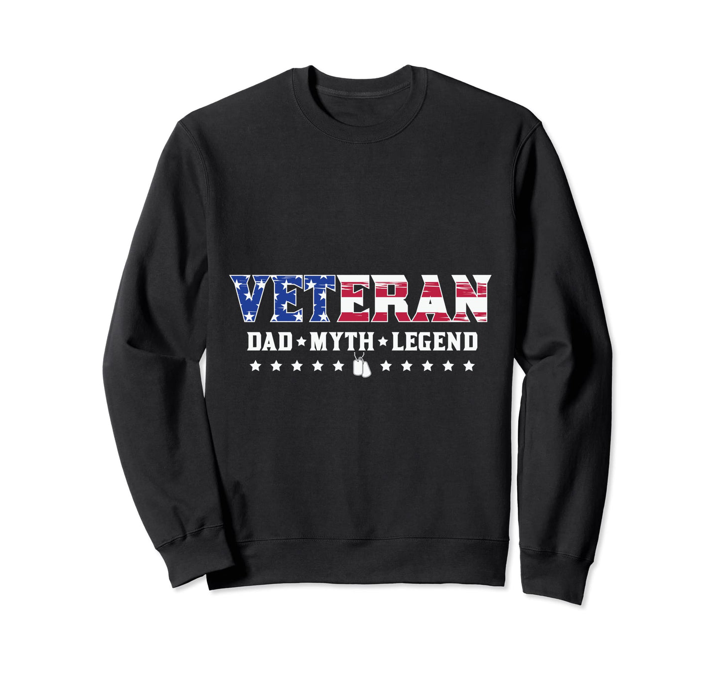 Veteran Dad Father Dog Tag U S Flag Sweatshirt - Graphic Print Men Women - T-Shirt, Sweatshirt, Hoodie