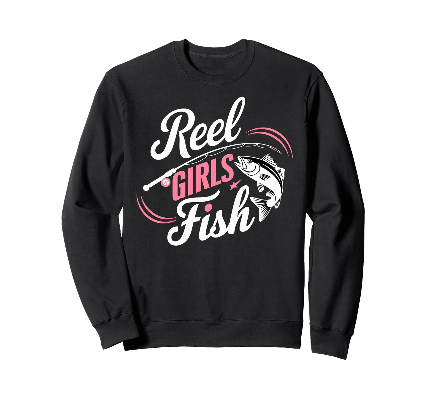 Reel Fish Fisher Mom Bass Fishing Fish Sweatshirt - Unique Graphic Unisex - T-Shirt, Sweatshirt, Hoodie