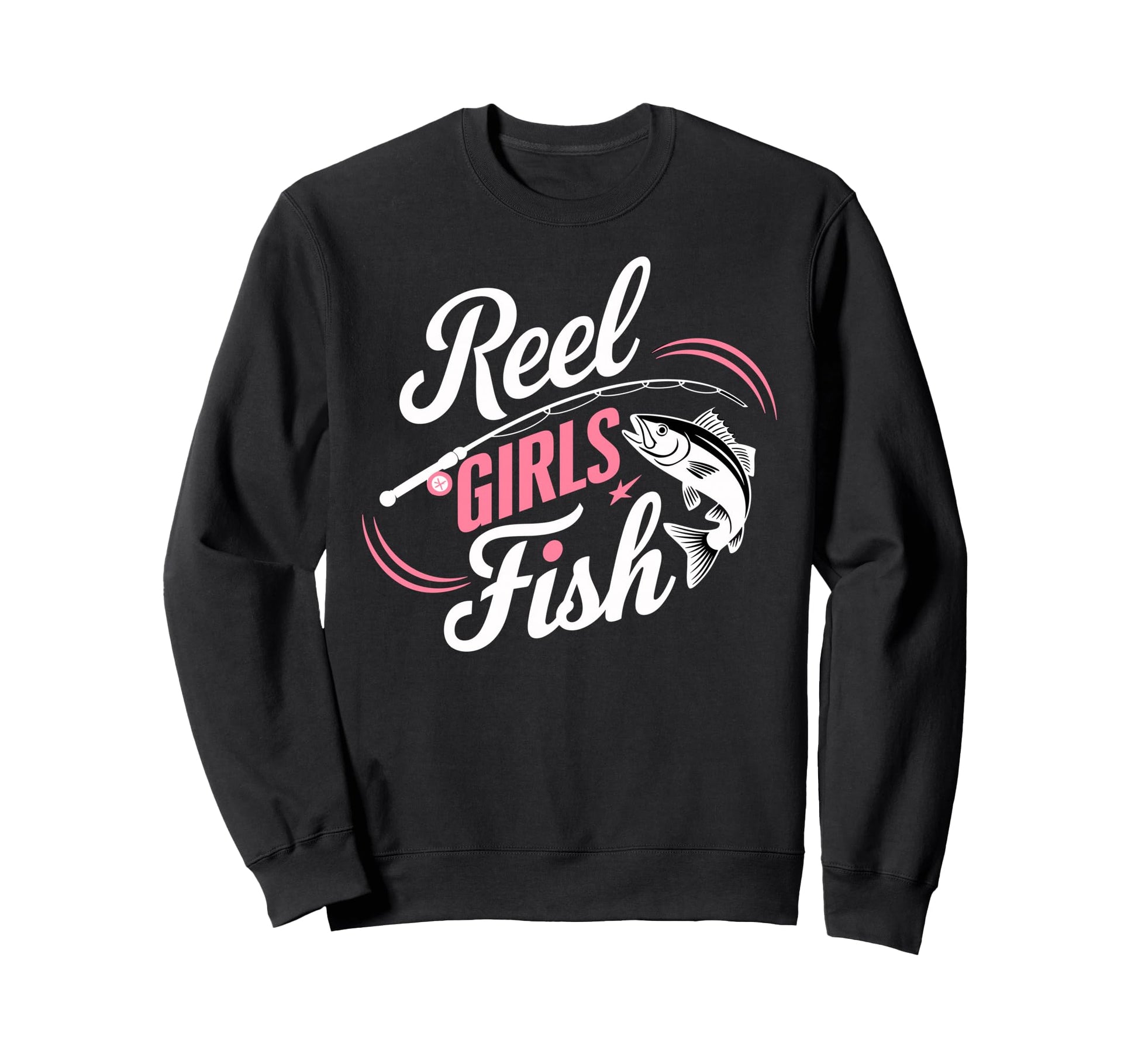 Reel Fish Fisher Mom Bass Fishing Fish Sweatshirt - Unique Graphic Unisex - T-Shirt, Sweatshirt, Hoodie
