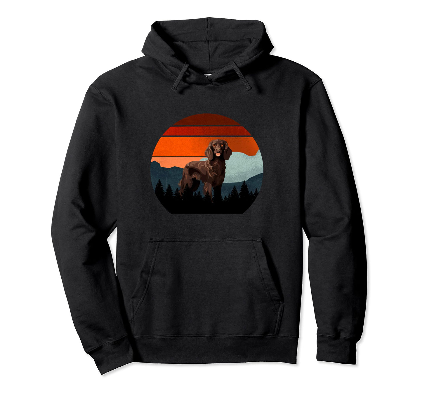 Boykin Dog Sunset Distressed Hiking Hoodie - Novelty Apparel for Adults - T-Shirt, Sweatshirt, Hoodie