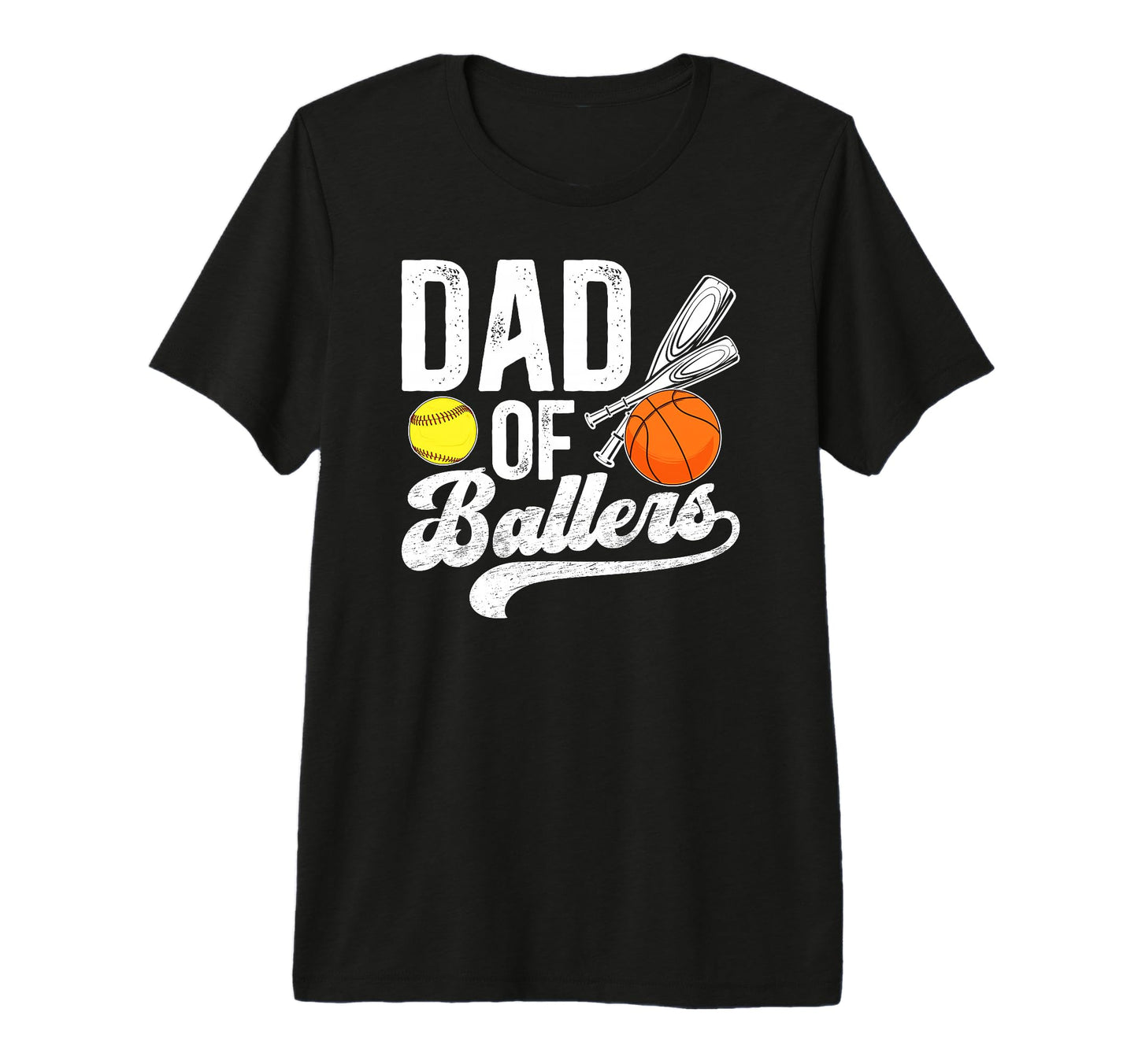 Mens Dad Ballers Softball Basketball T-Shirt - Aesthetic Graphic Men Women - T-Shirt, Sweatshirt, Hoodie