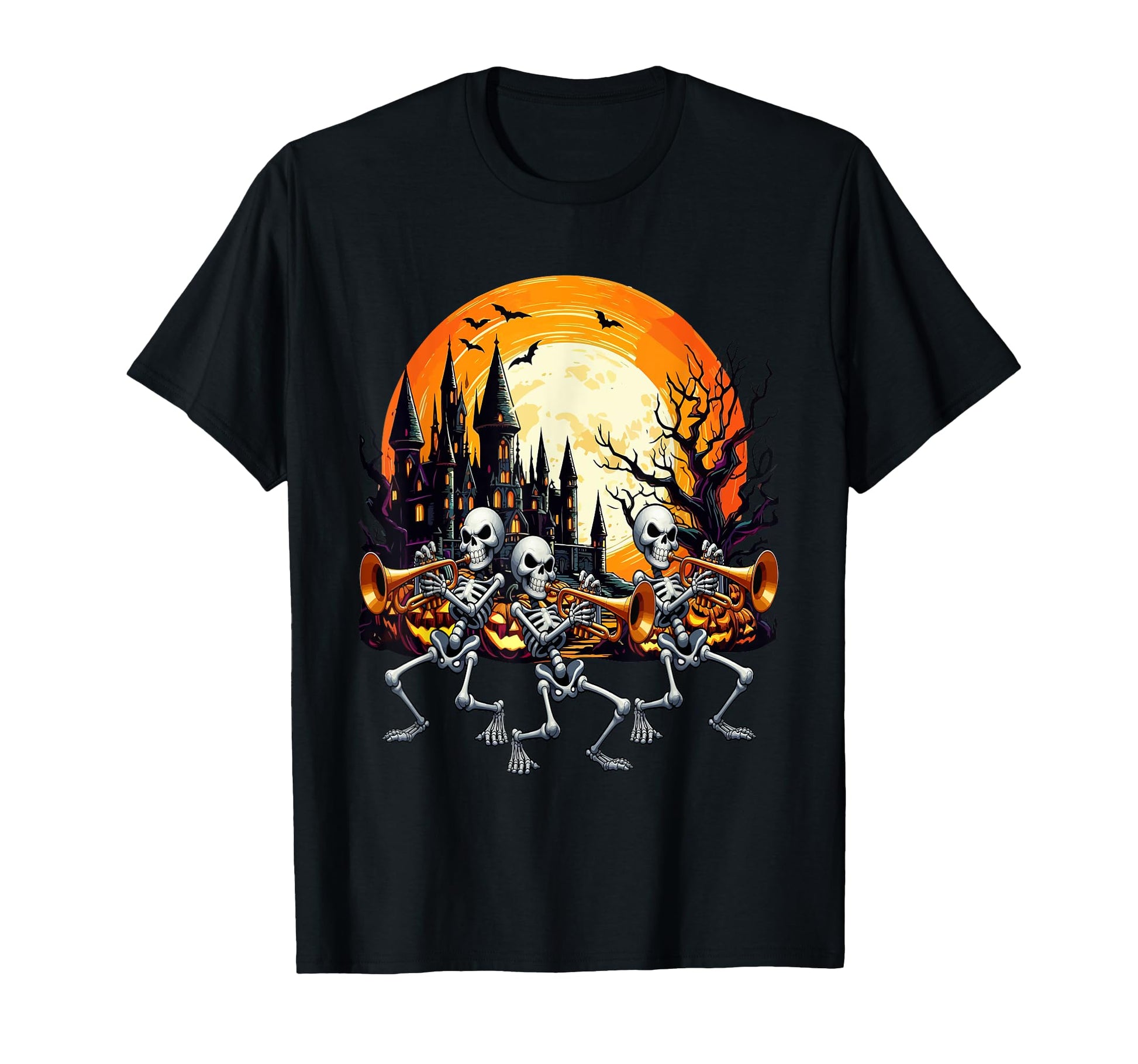 Three Funny Skeletons Playing Trumpet T-Shirt - Fun Novelty Design Unisex - T-Shirt, Sweatshirt, Hoodie