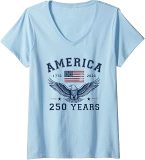 Women's America USA 250th Anniversary Eagle 250 Years V-Neck T-Shirt Unisex T-shirt, Sweatshirt, Hoodie, Long Sleeve Tee - T-Shirt, Sweatshirt, Hoodie