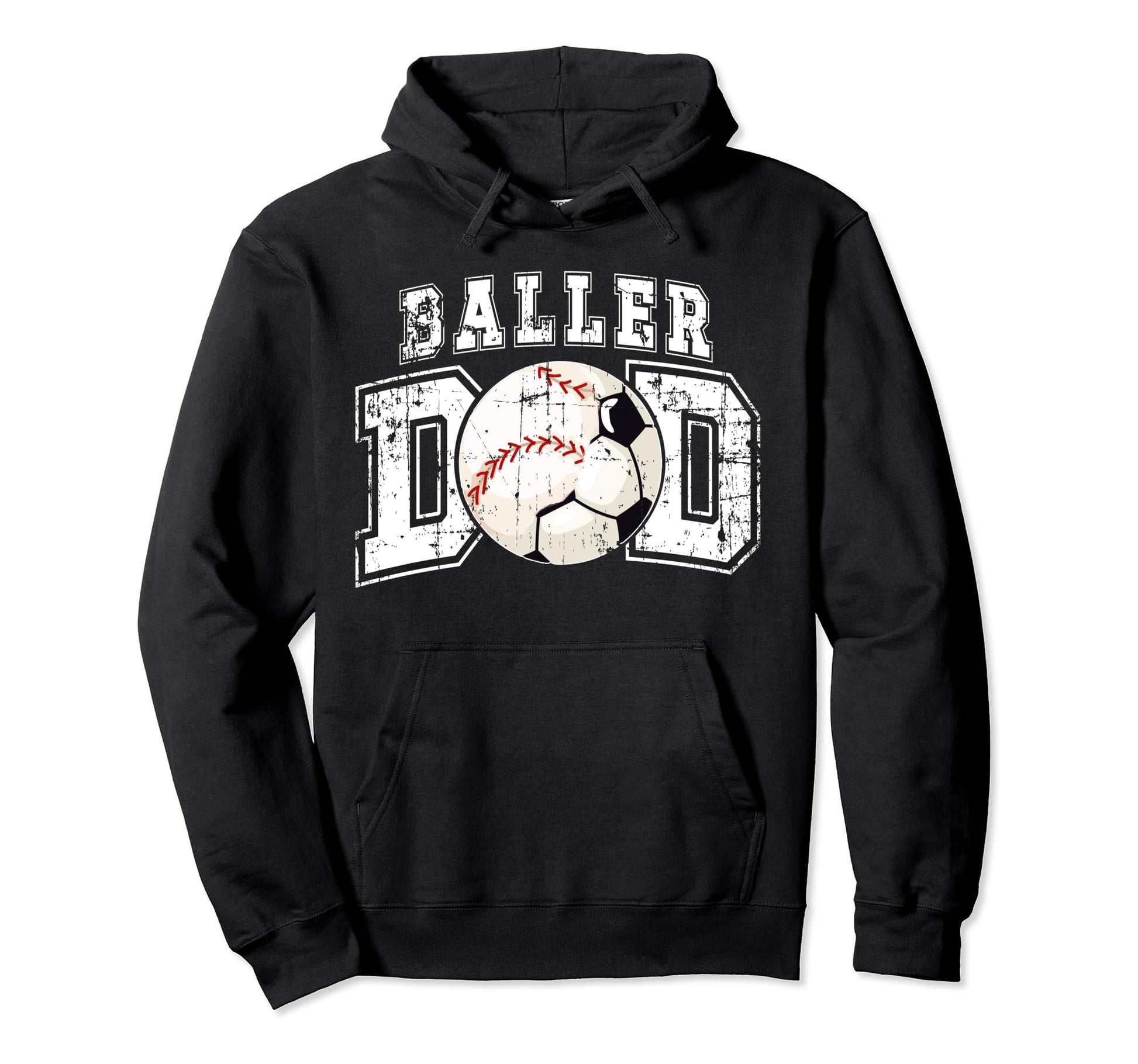 Baller Dad Soccer Baseball Dad Hoodie - Aesthetic Graphic for Adults - T-Shirt, Sweatshirt, Hoodie
