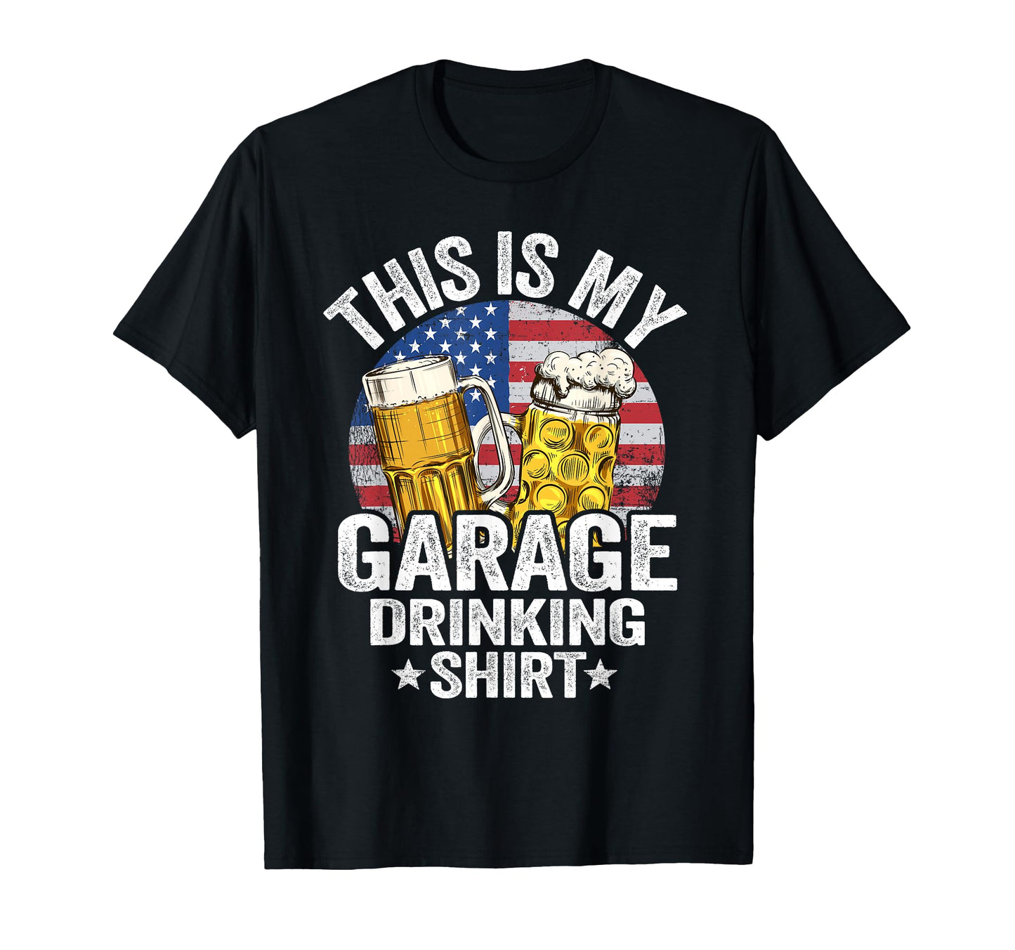 Garage Drinker Dad American Flag This Is T-Shirt - Streetwear Style Unisex - T-Shirt, Sweatshirt, Hoodie