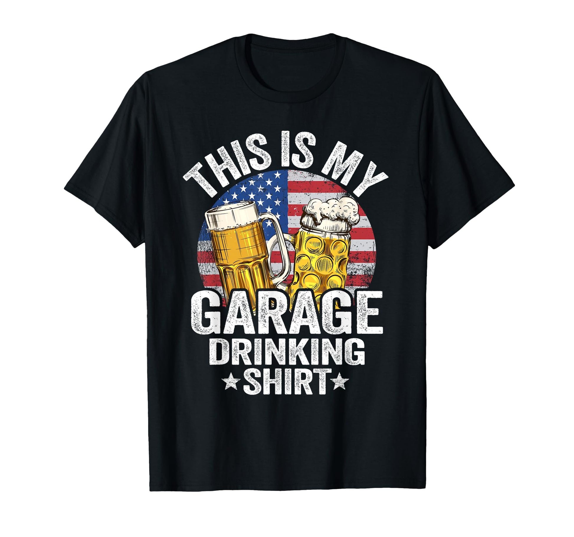 Garage Drinker Dad American Flag This Is T-Shirt - Streetwear Style Unisex - T-Shirt, Sweatshirt, Hoodie