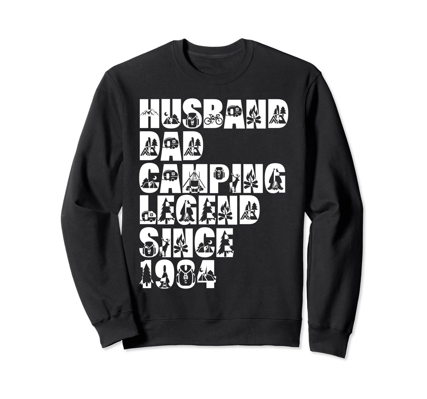 Husband Dad Camping Legend Since Sweatshirt - Custom Art Print for Adults - T-Shirt, Sweatshirt, Hoodie