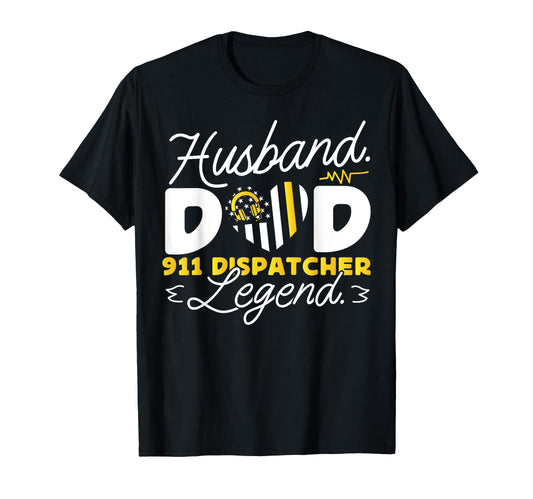 911 Dispatcher Thin Gold Yellow Line Dad T-Shirt - Trendy Graphic Unisex - T-Shirt, Sweatshirt, Hoodie