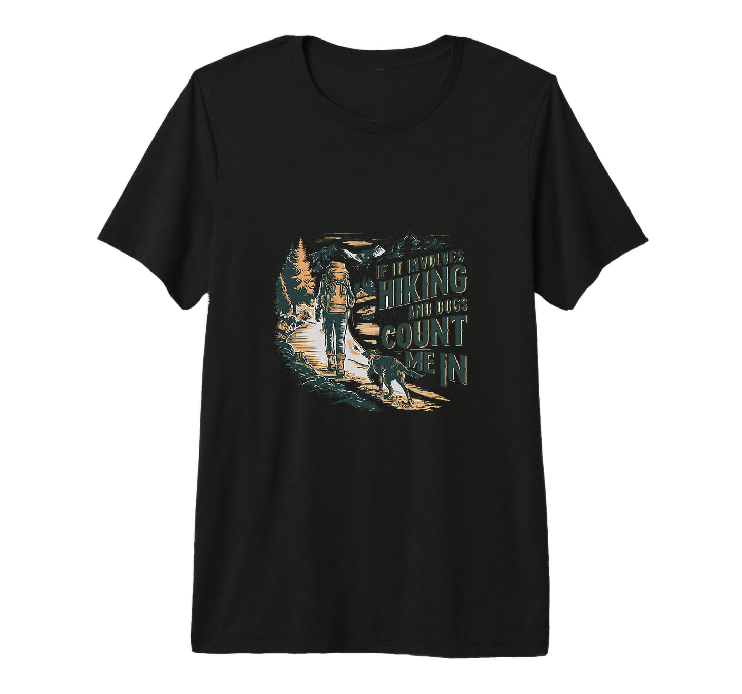 Hiking Dogs Mom Dad Son Daughter T-Shirt - Unique Graphic for Adults - T-Shirt, Sweatshirt, Hoodie