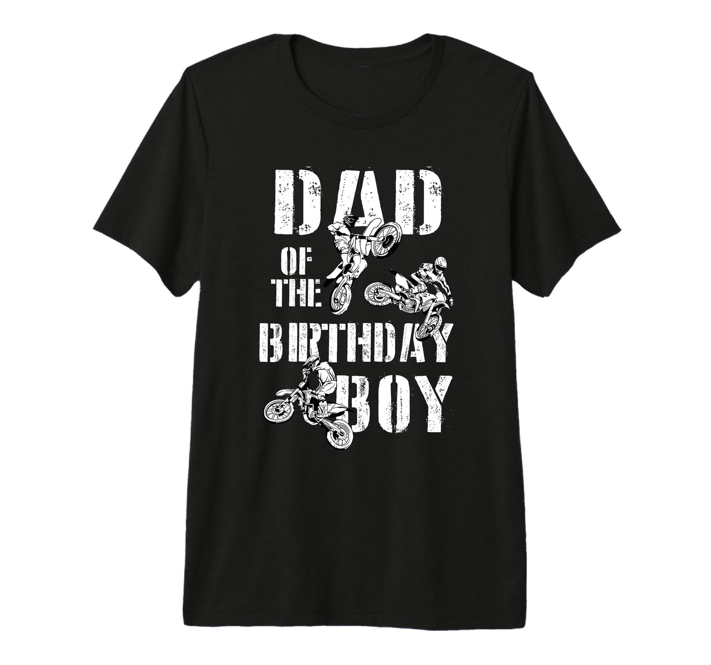 Dad Birthday Dirt Bike Tri Blend T-Shirt - Fun Novelty Design Men Women - T-Shirt, Sweatshirt, Hoodie