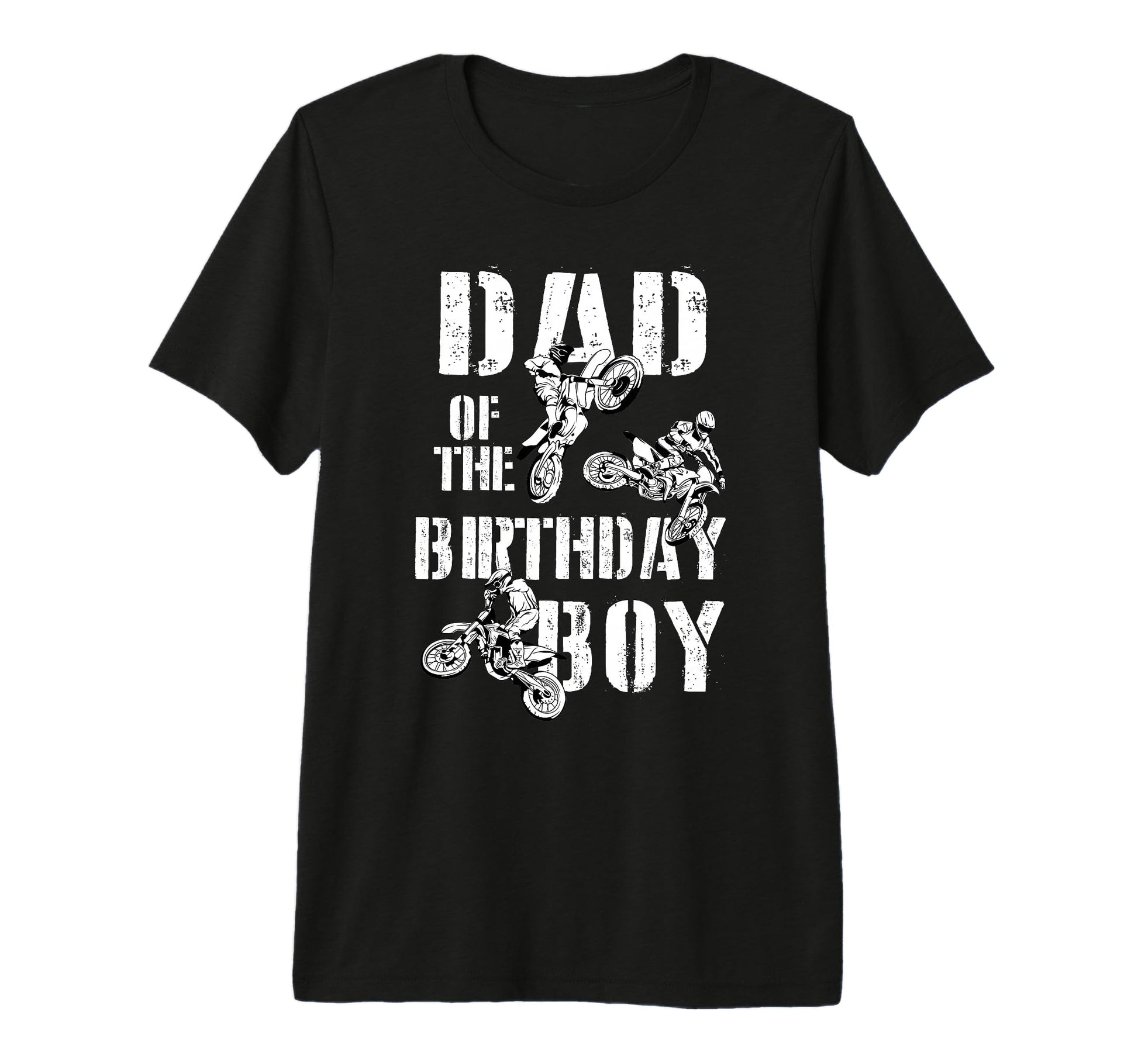 Dad Birthday Dirt Bike Tri Blend T-Shirt - Fun Novelty Design Men Women - T-Shirt, Sweatshirt, Hoodie