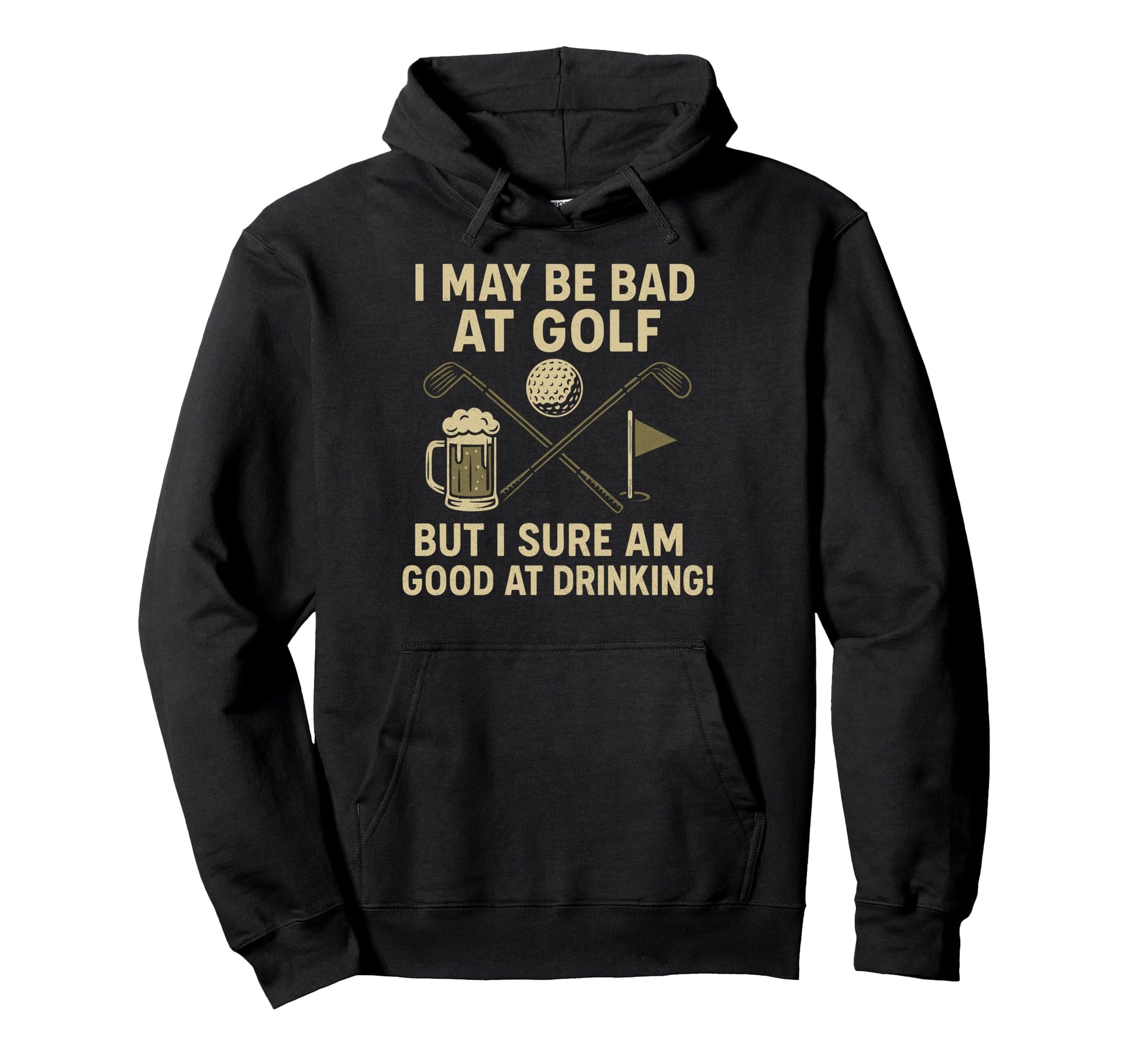 Golf And Beer Joke Dad Funny Fathers Hoodie - Custom Art Print for Adults - T-Shirt, Sweatshirt, Hoodie
