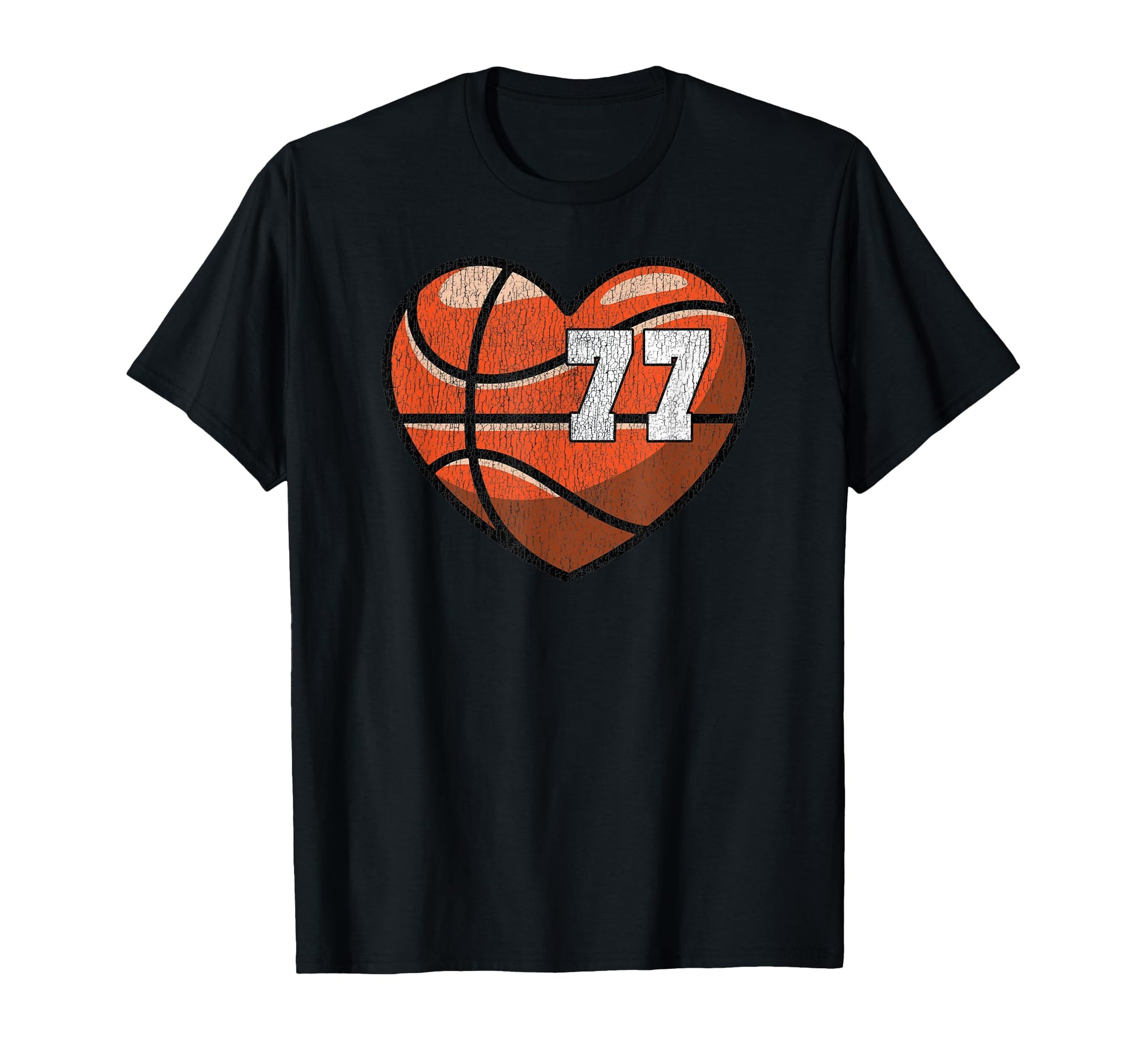 Basketball Number 77 Distressed T-Shirt - Streetwear Style for Adults - T-Shirt, Sweatshirt, Hoodie