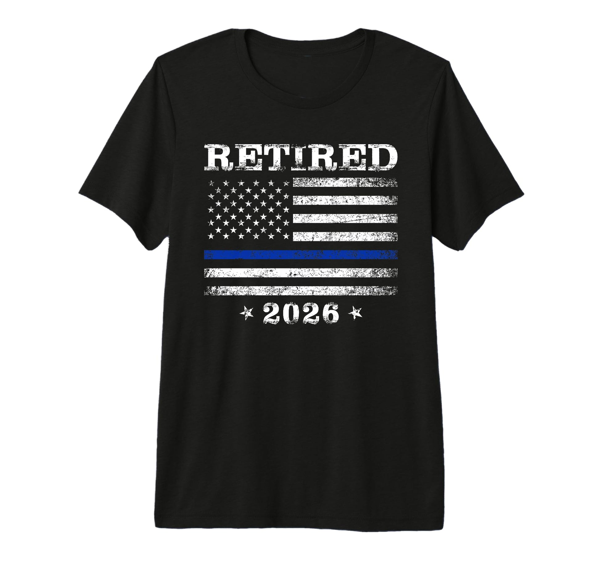 Retired 2026 Thin Blue Line Police T-Shirt - Aesthetic Graphic for Adults - T-Shirt, Sweatshirt, Hoodie