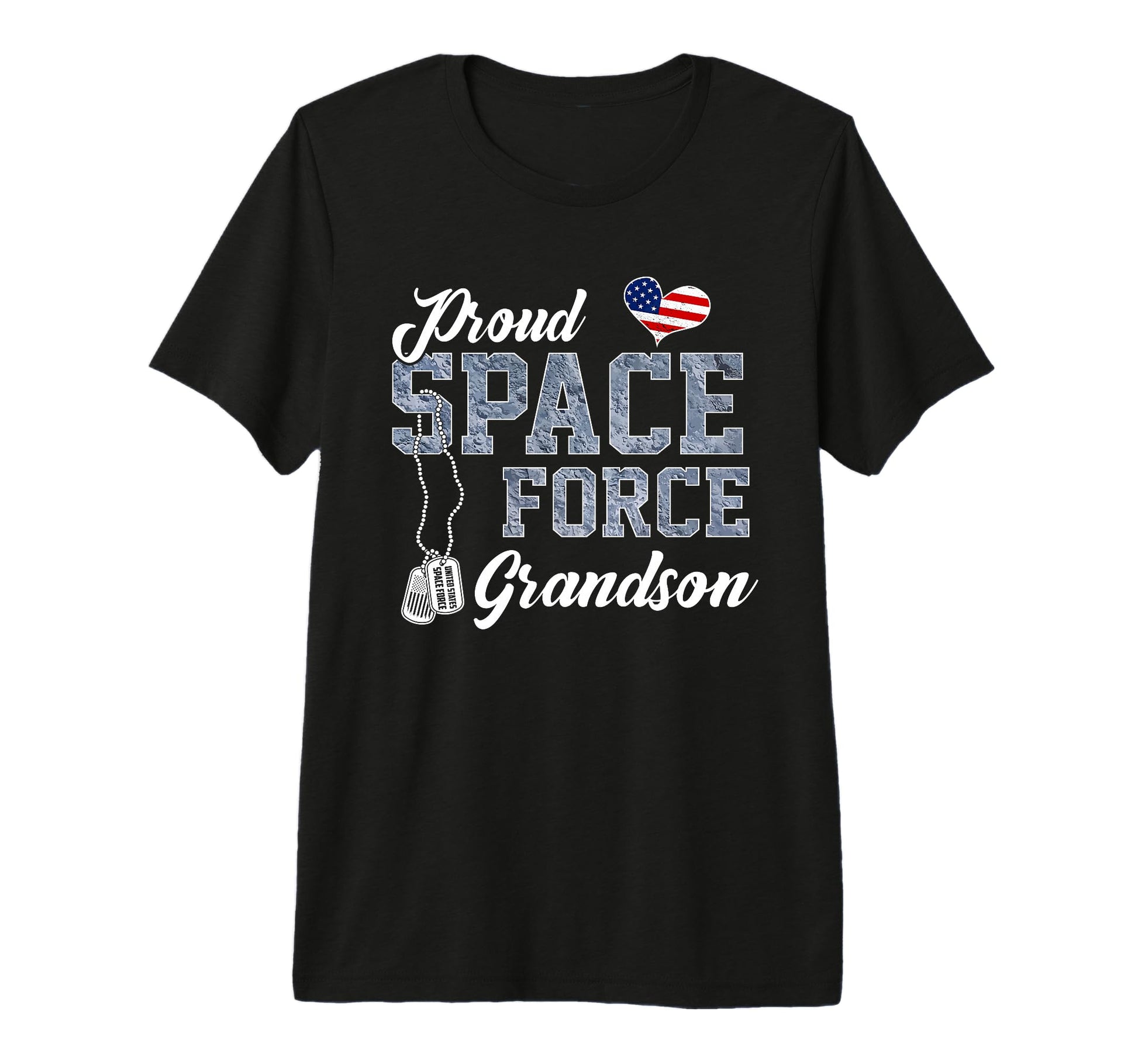 Mens Proud Space Force Grandson Us T-Shirt - Novelty Apparel for Adults - T-Shirt, Sweatshirt, Hoodie