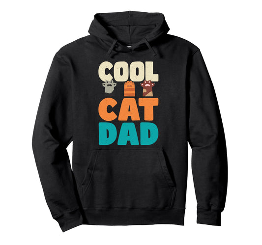 Cat Dad Funny Cat Lover Hoodie - Minimalist Print Men Women - T-Shirt, Sweatshirt, Hoodie