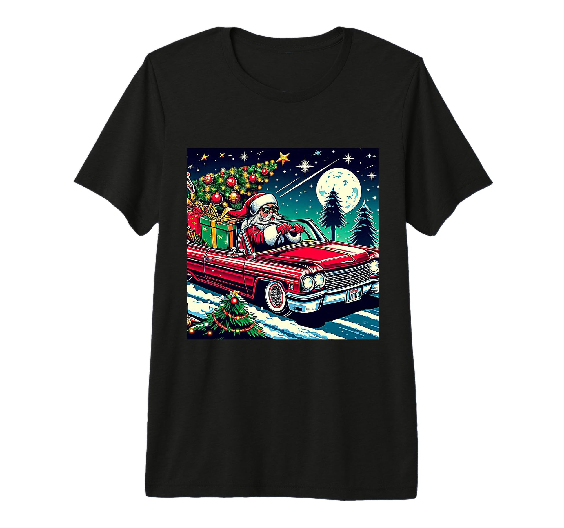 Lowrider Santa Channeling Spirit Rad T-Shirt - Trendy Graphic Men Women - T-Shirt, Sweatshirt, Hoodie