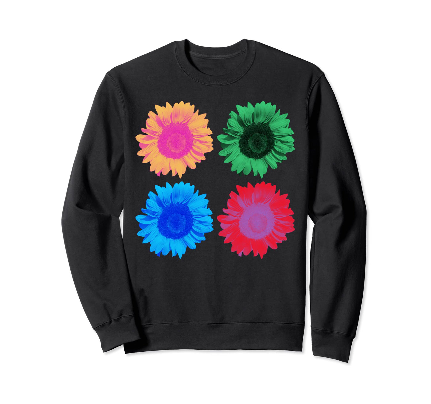 Pop Art Sunflowers 60S Artistic Sweatshirt - Casual Everyday Wear Unisex - T-Shirt, Sweatshirt, Hoodie