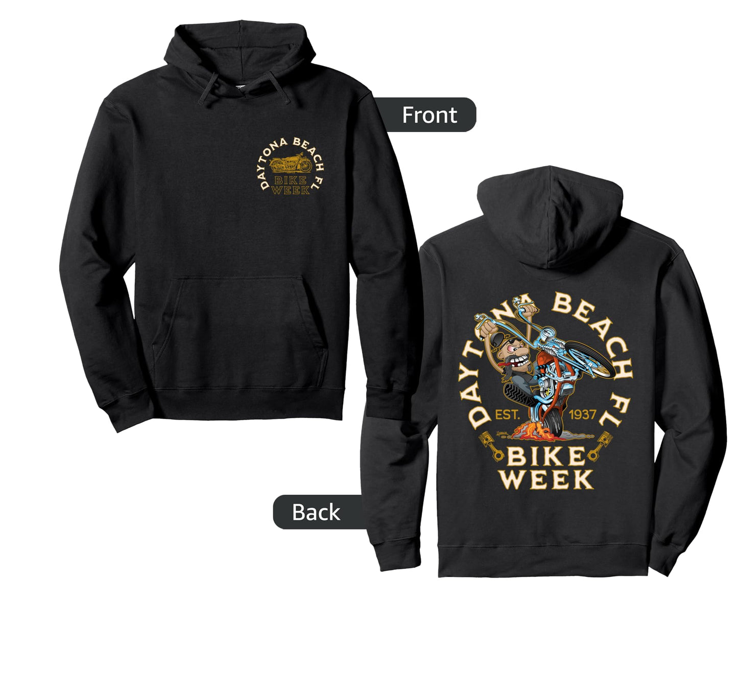 Daytona Beach Florida Bike Week Hoodie - Trendy Graphic Men Women - T-Shirt, Sweatshirt, Hoodie