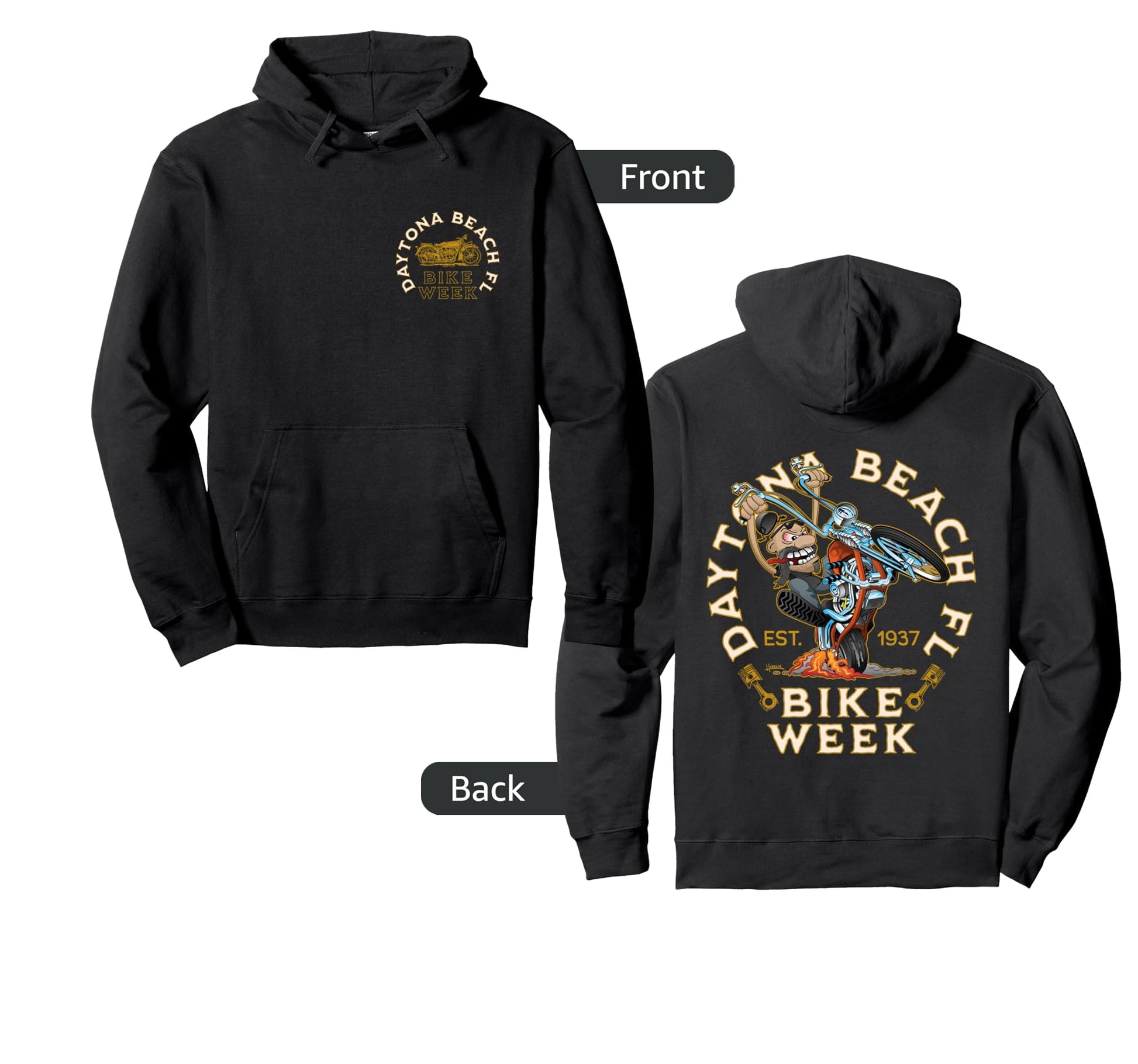 Daytona Beach Florida Bike Week Hoodie - Trendy Graphic Men Women - T-Shirt, Sweatshirt, Hoodie