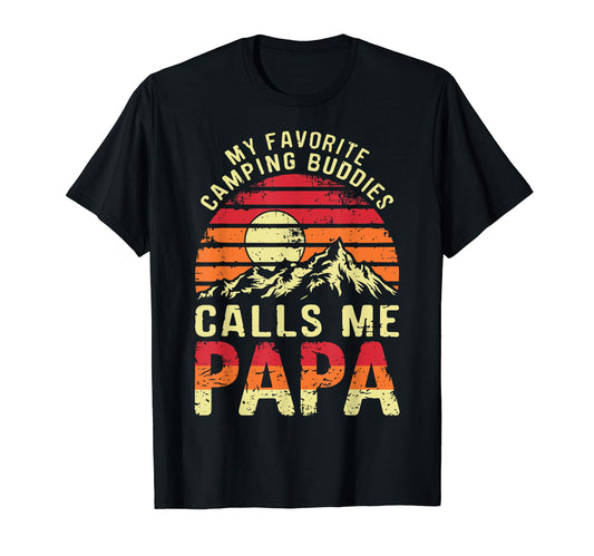 Camping Papa Novelty Funny Dad T-Shirt - Minimalist Print Men Women - T-Shirt, Sweatshirt, Hoodie