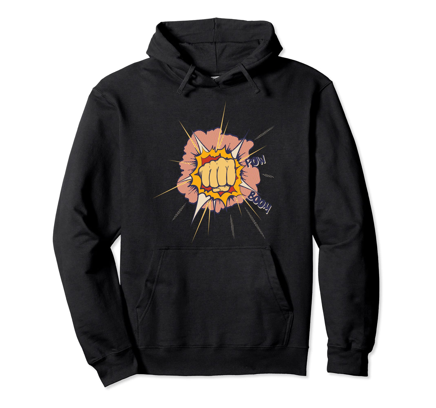 Pop Art 60S Hand Fist Comic Boom Hoodie - Casual Everyday Wear Men Women - T-Shirt, Sweatshirt, Hoodie