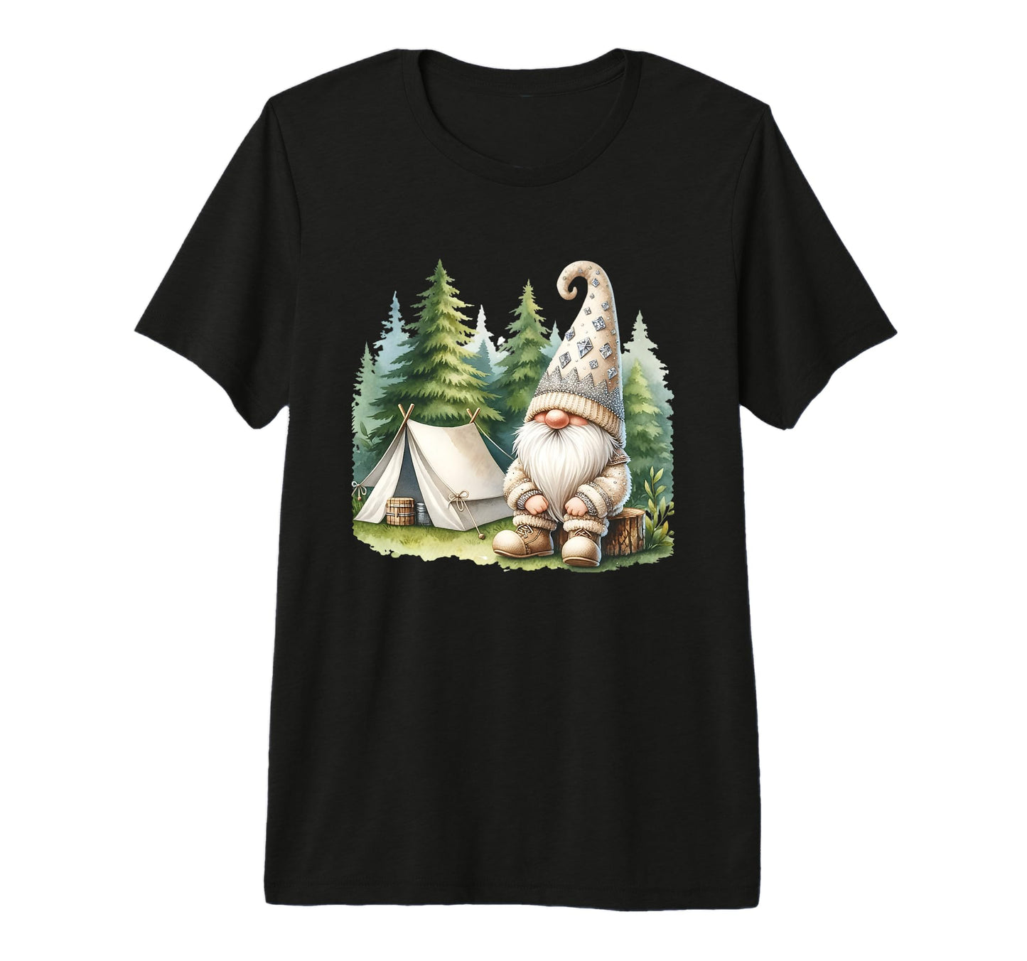 Camping Dad Gnome Tent Nature Lover Funny T-Shirt - Trendy Graphic Unisex - T-Shirt, Sweatshirt, Hoodie