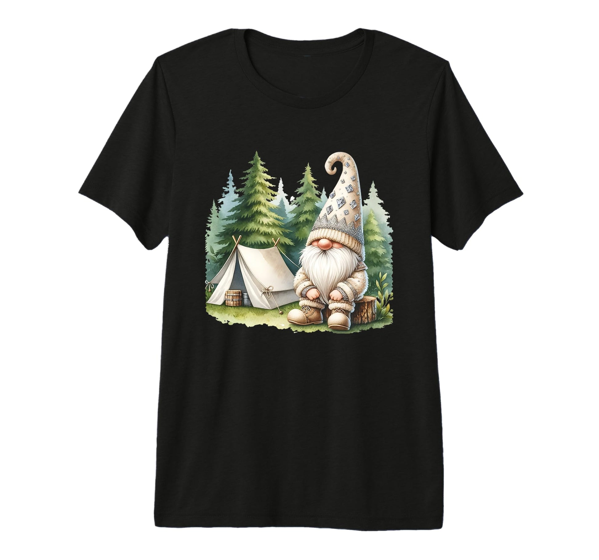Camping Dad Gnome Tent Nature Lover Funny T-Shirt - Trendy Graphic Unisex - T-Shirt, Sweatshirt, Hoodie