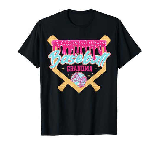 Baseball Grandma Drip Ice Cream T-Shirt - Fun Novelty Design Men Women - T-Shirt, Sweatshirt, Hoodie