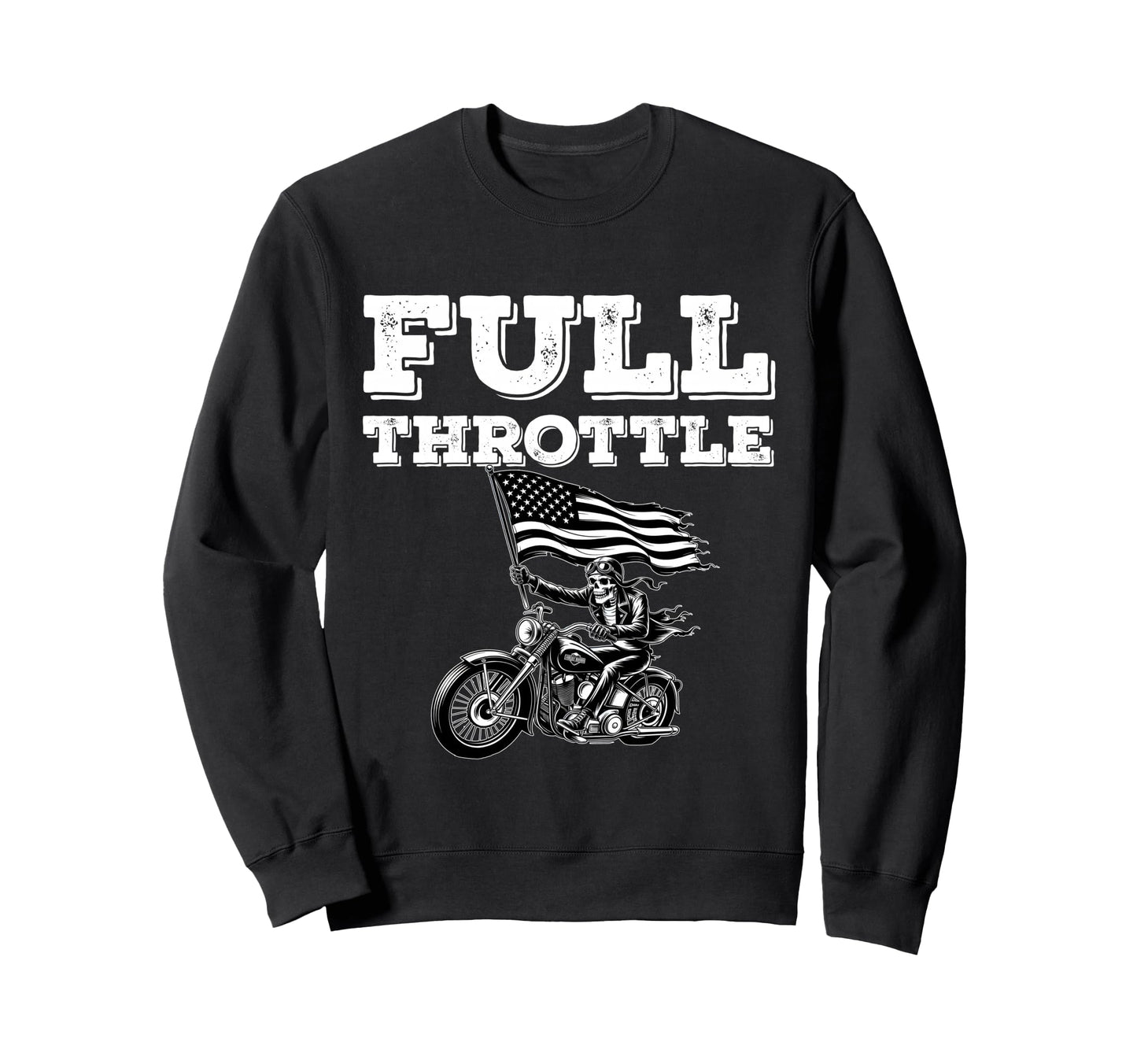 Patriotic Skeleton Biker Dad Usa Sweatshirt - Aesthetic Graphic Men Women - T-Shirt, Sweatshirt, Hoodie