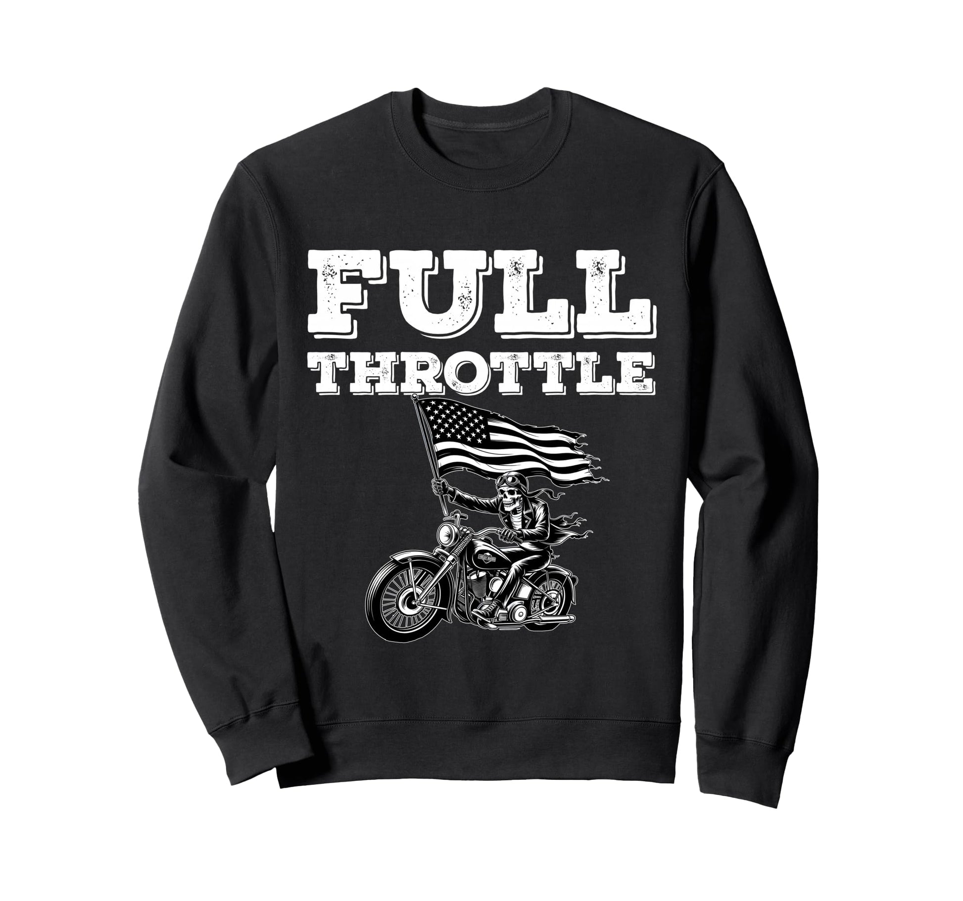Patriotic Skeleton Biker Dad Usa Sweatshirt - Aesthetic Graphic Men Women - T-Shirt, Sweatshirt, Hoodie