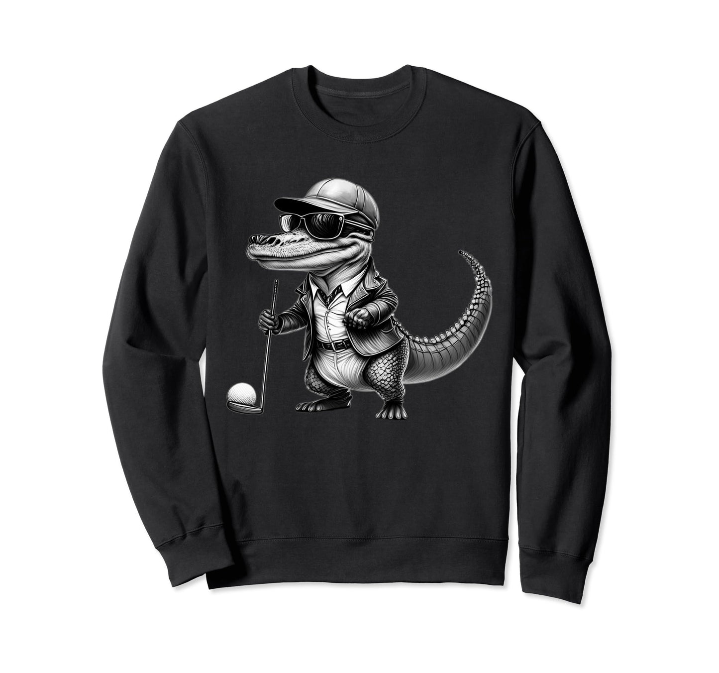 Funny Gator Golf Lovers Alligator Sweatshirt - Minimalist Print Unisex - T-Shirt, Sweatshirt, Hoodie