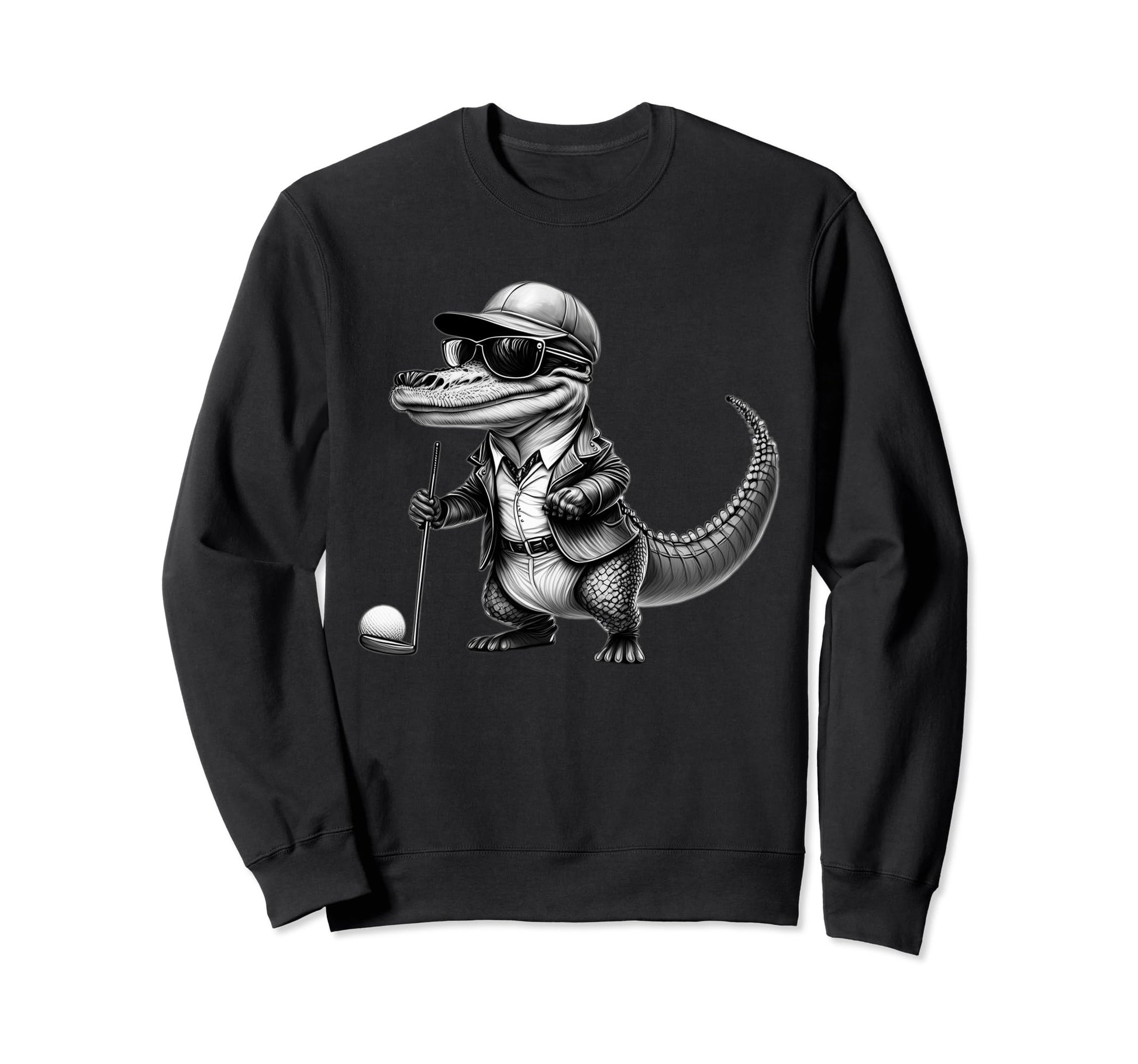 Funny Gator Golf Lovers Alligator Sweatshirt - Minimalist Print Unisex - T-Shirt, Sweatshirt, Hoodie