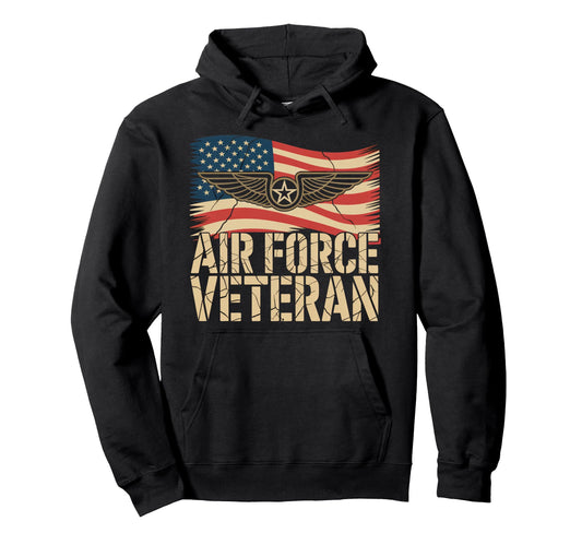 Air Force Veteran Us American Hoodie - Casual Everyday Wear for Adults - T-Shirt, Sweatshirt, Hoodie