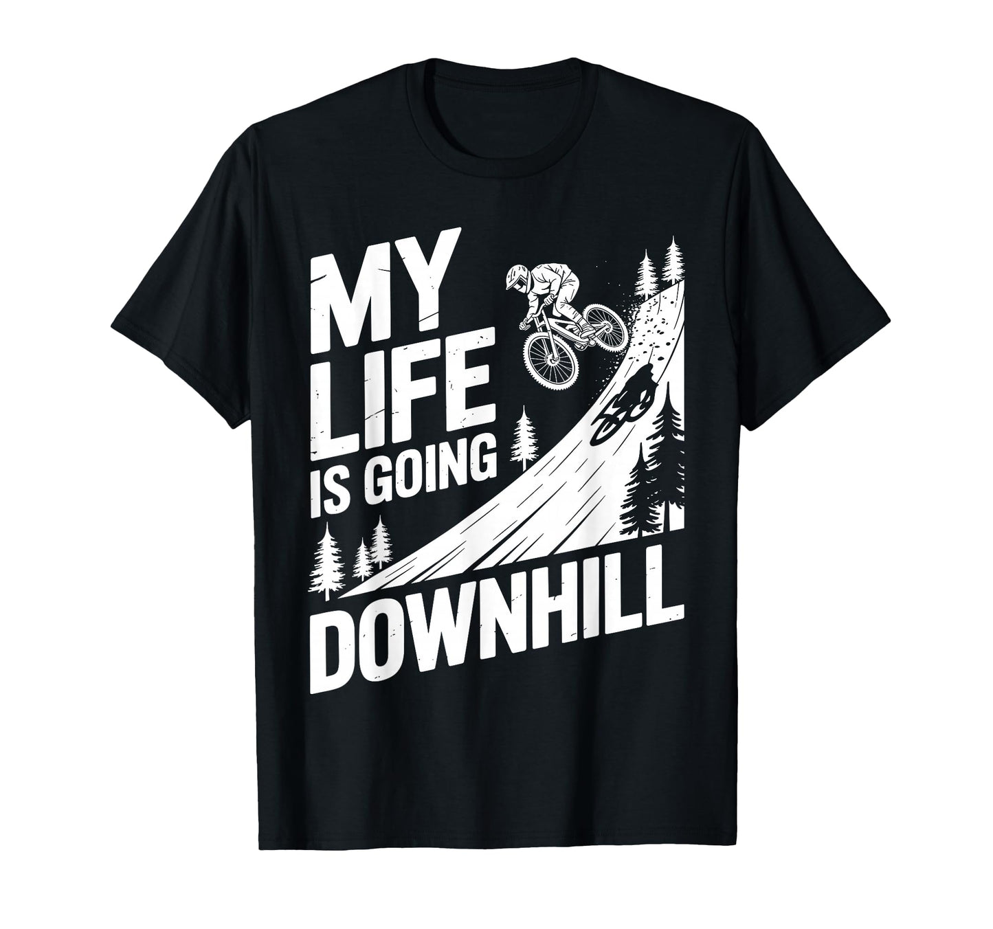 Downhill Mountain Bike Art Mtb T-Shirt - Unique Graphic Men Women - T-Shirt, Sweatshirt, Hoodie