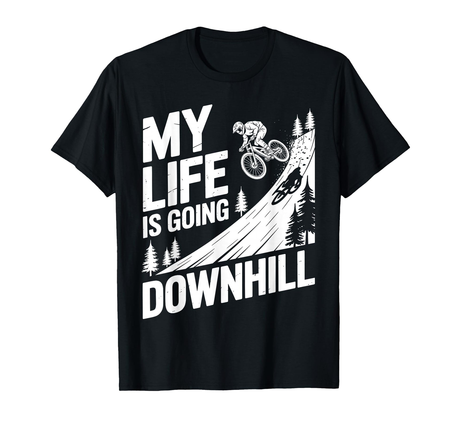 Downhill Mountain Bike Art Mtb T-Shirt - Unique Graphic Men Women - T-Shirt, Sweatshirt, Hoodie