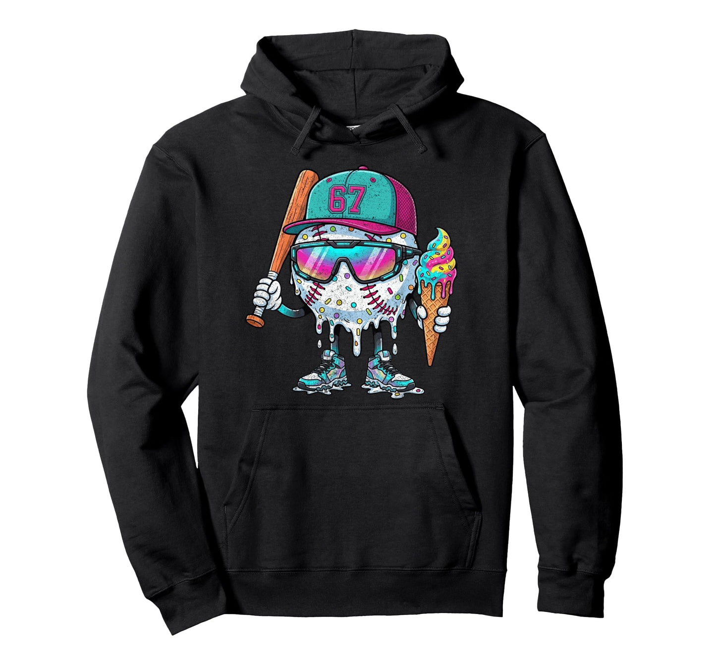 Baseball Drip Ice Cream 67 Gifts T-Shirt - Novelty Apparel Men Women - T-Shirt, Sweatshirt, Hoodie