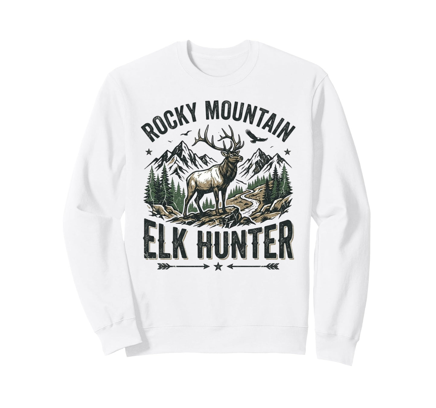 Rocky Mountain Elk Hunter Sweatshirt - Fun Novelty Design for Adults - T-Shirt, Sweatshirt, Hoodie