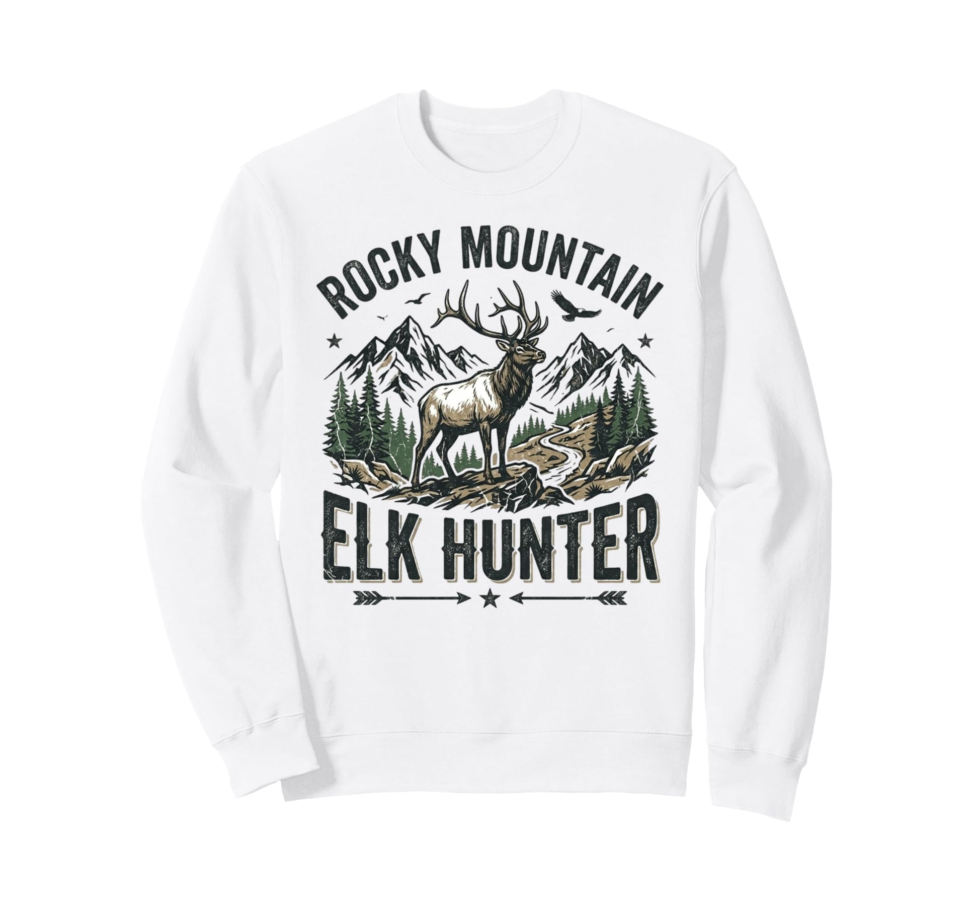 Rocky Mountain Elk Hunter Sweatshirt - Fun Novelty Design for Adults - T-Shirt, Sweatshirt, Hoodie