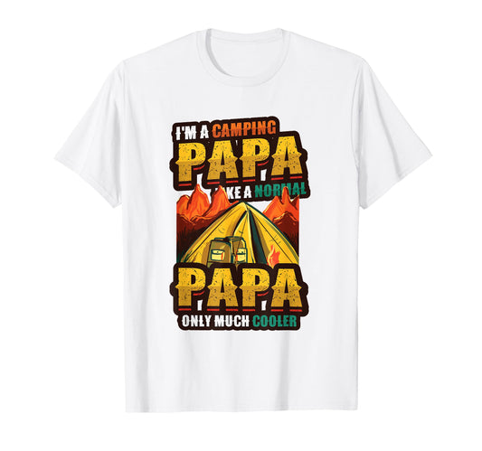 Camping Papa Campfire Dads Camping T-Shirt - Minimalist Print Men Women - T-Shirt, Sweatshirt, Hoodie