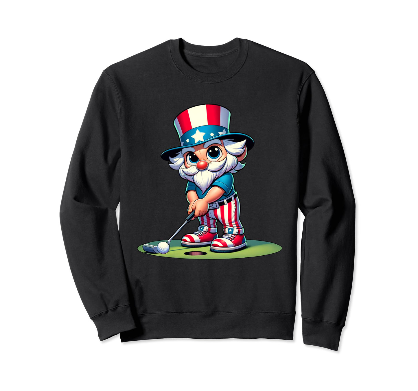 Golf Uncle Sam Usa America 4Th Sweatshirt - Streetwear Style Men Women - T-Shirt, Sweatshirt, Hoodie