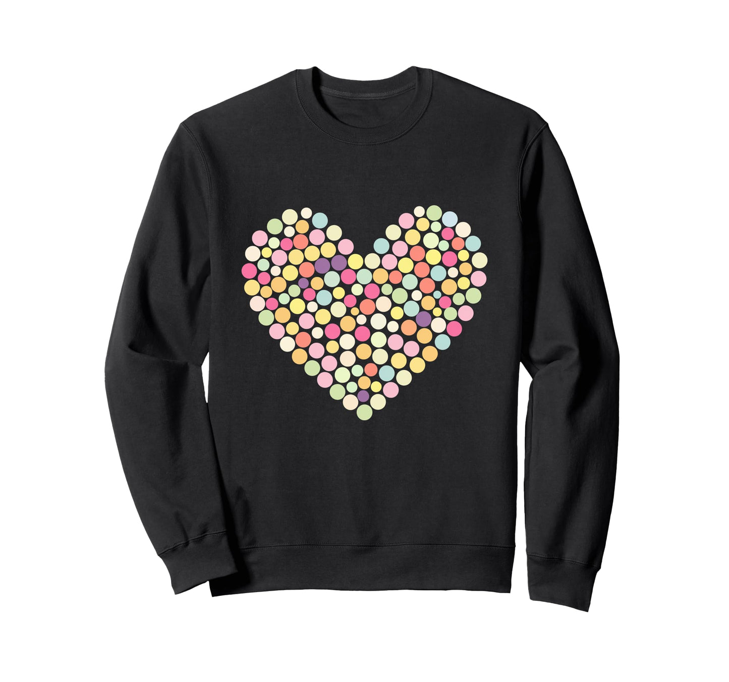 Colorful Heart Pastel Color Polka Dot Sweatshirt - Minimalist Print Unisex - T-Shirt, Sweatshirt, Hoodie