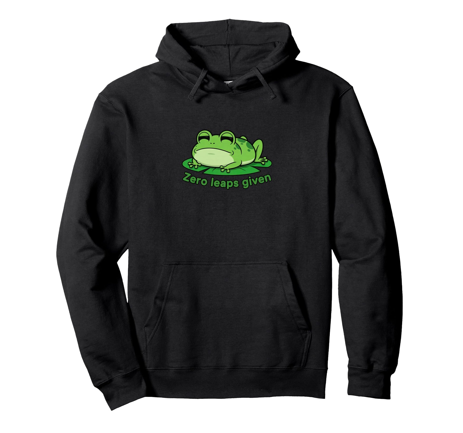 Zero Leaps Given Frog Hoodie - Novelty Apparel for Adults - T-Shirt, Sweatshirt, Hoodie