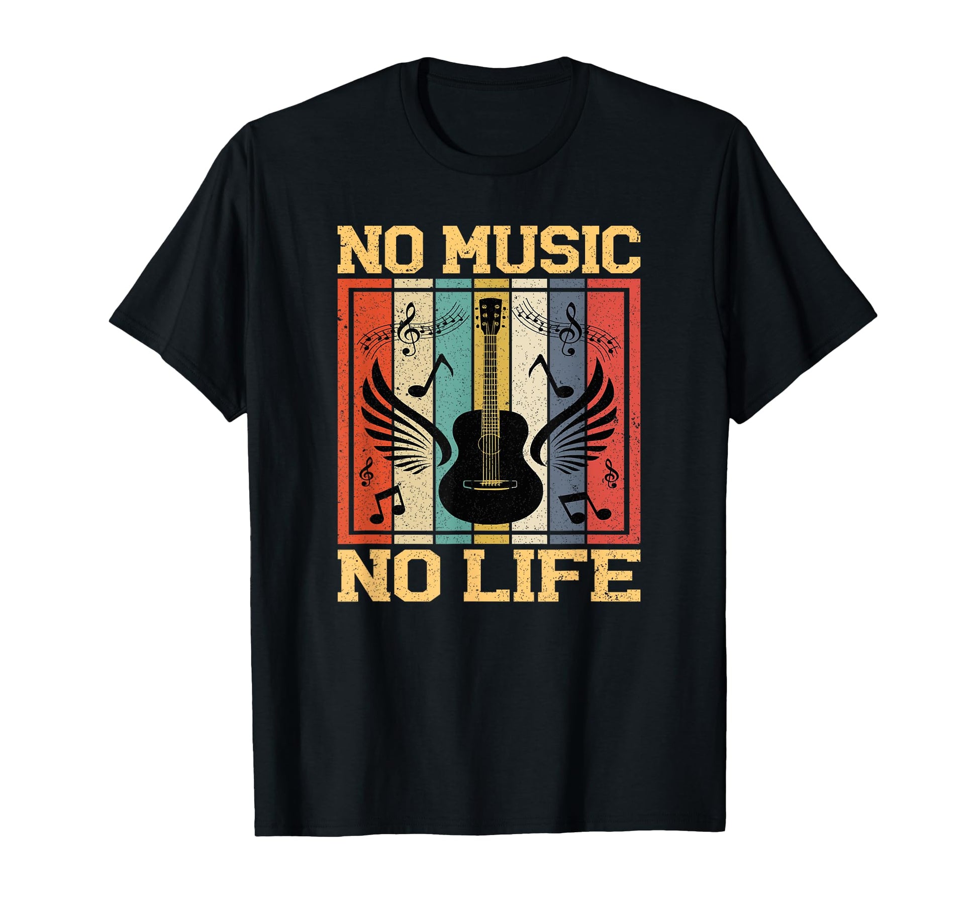 No Music No Life Musical Notes Musician T-Shirt - Custom Art Print Unisex - T-Shirt, Sweatshirt, Hoodie