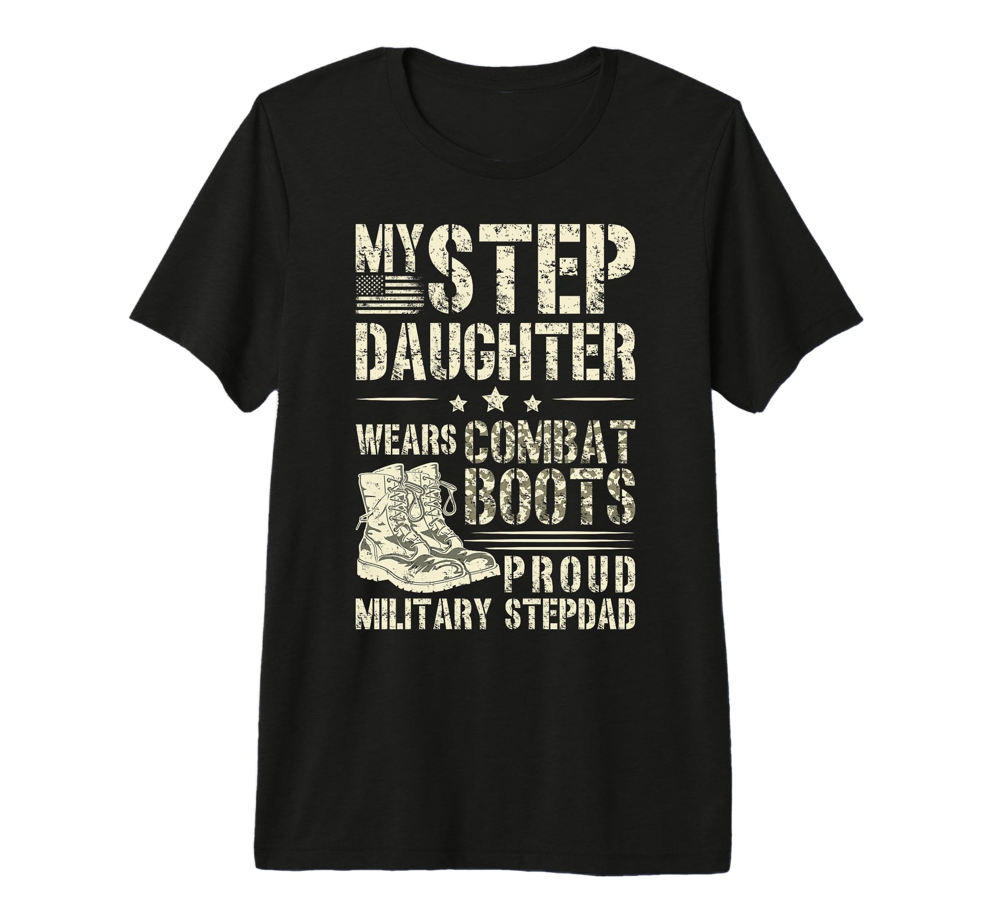 Mens Proud Military Step Dad Soldier T-Shirt - Unique Graphic for Adults - T-Shirt, Sweatshirt, Hoodie