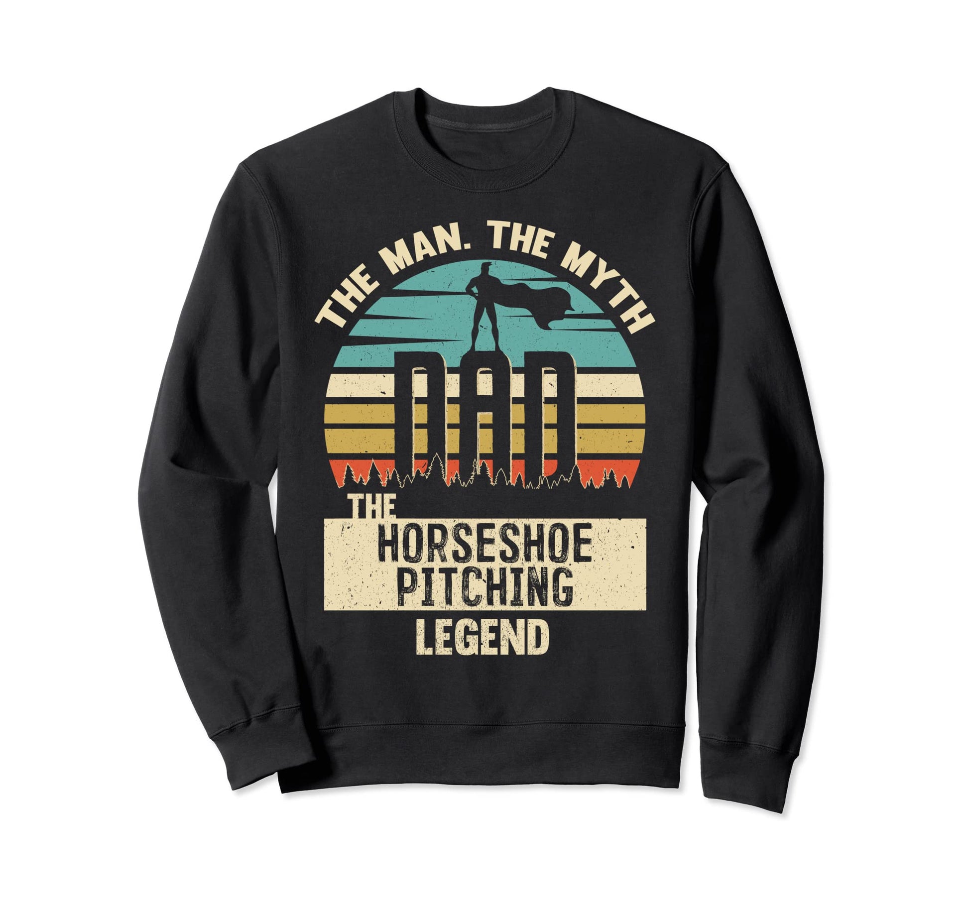 Myth Legend Dad Horseshoe Pitching Sweatshirt - Minimalist Print for Adults - T-Shirt, Sweatshirt, Hoodie