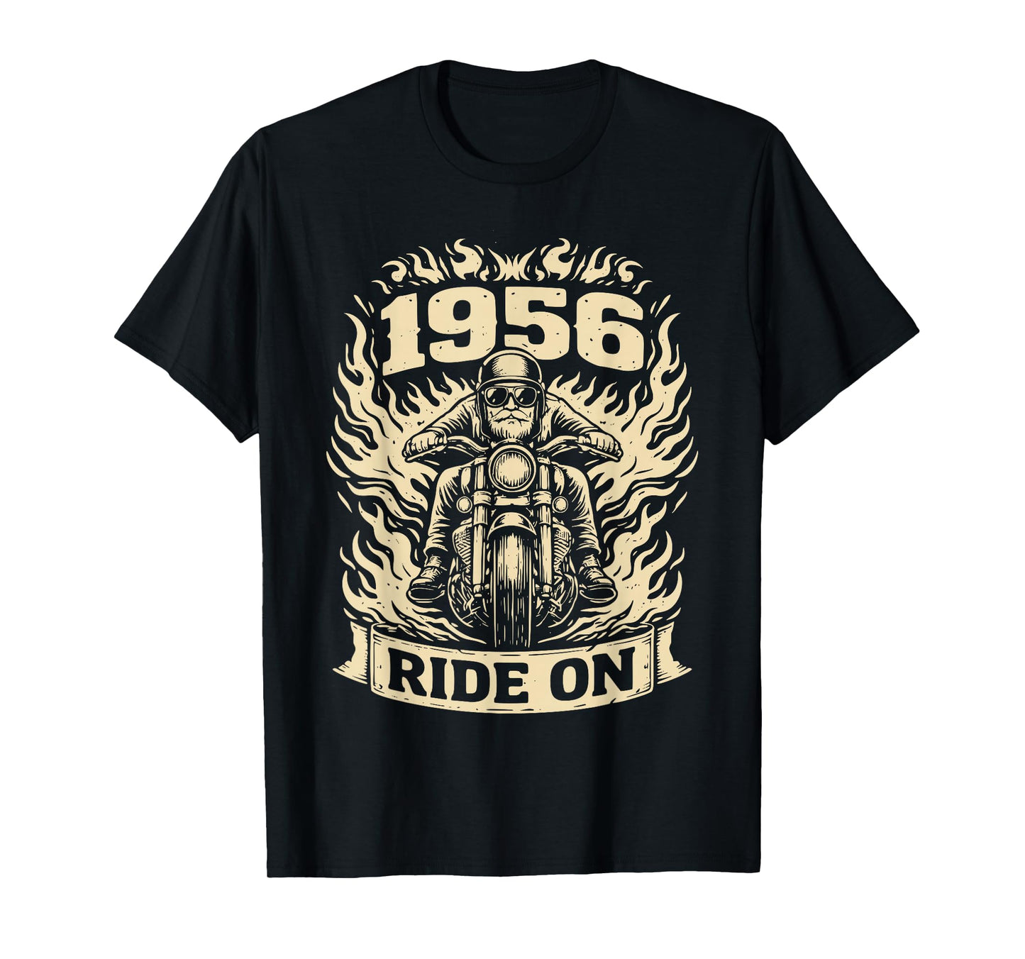 Biker 1956 Ride Birthday Motorcycle T-Shirt - Streetwear Style for Adults - T-Shirt, Sweatshirt, Hoodie