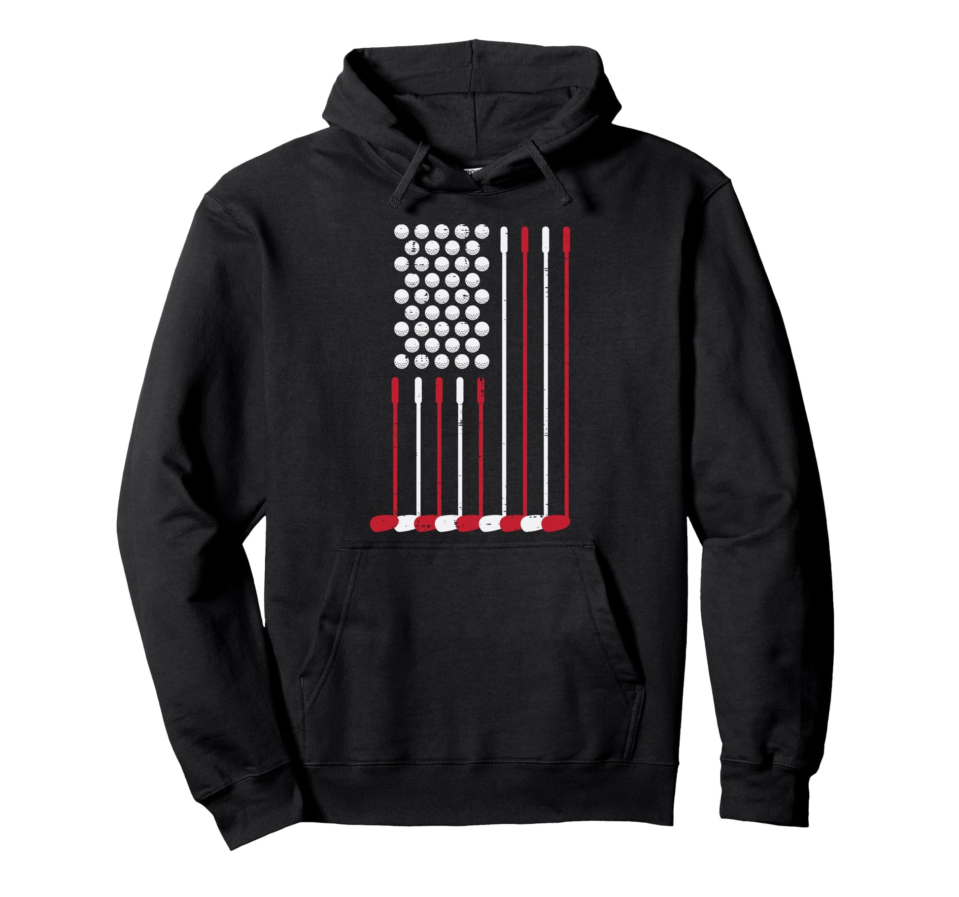 Golf Balls Clubs Us Flag 4Th July Hoodie - Casual Everyday Wear for Adults - T-Shirt, Sweatshirt, Hoodie